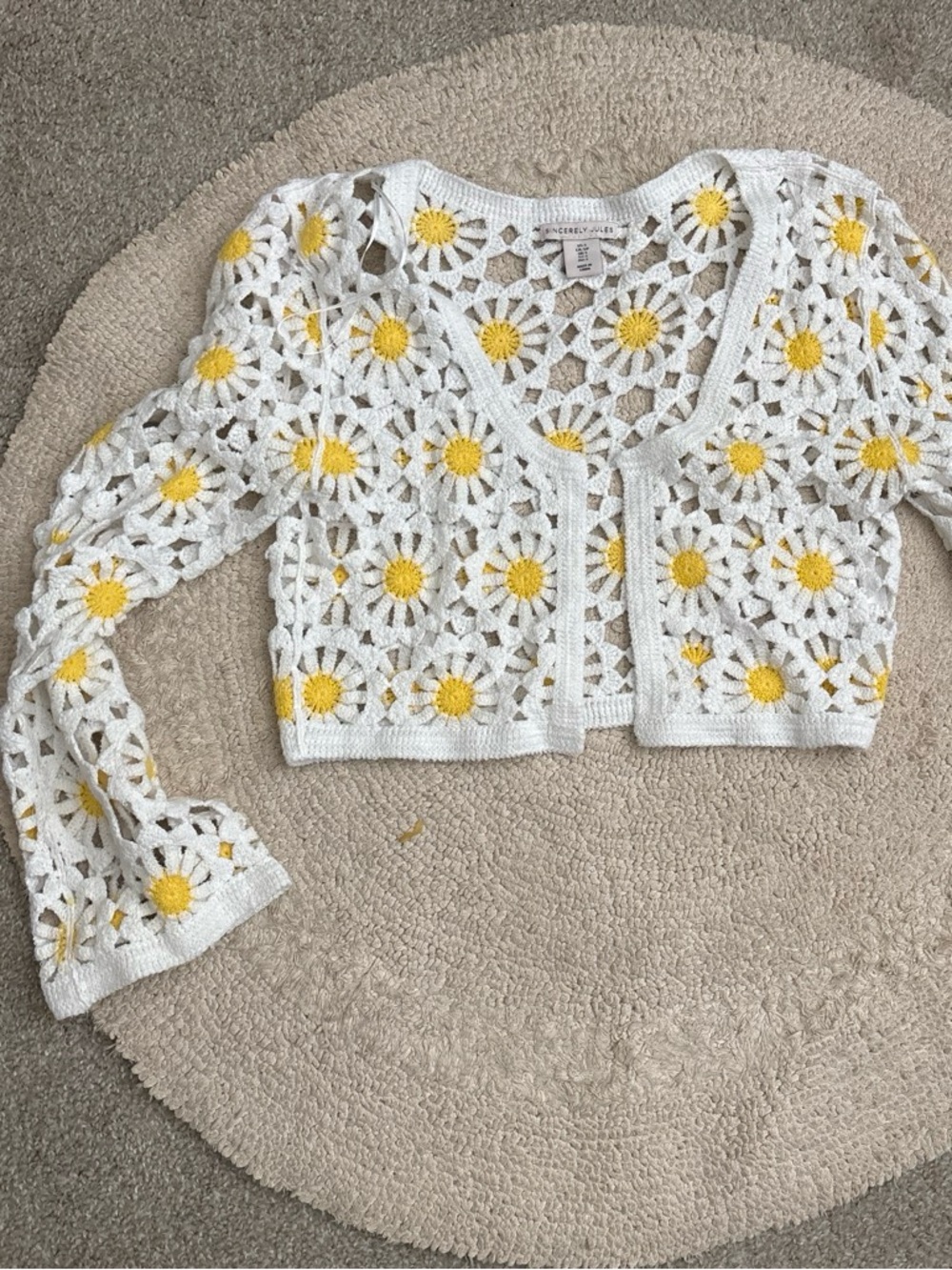 Crochet open knit cardigan